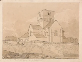 Vista sud-est della chiesa di Lery, vicino a Pont-de-l